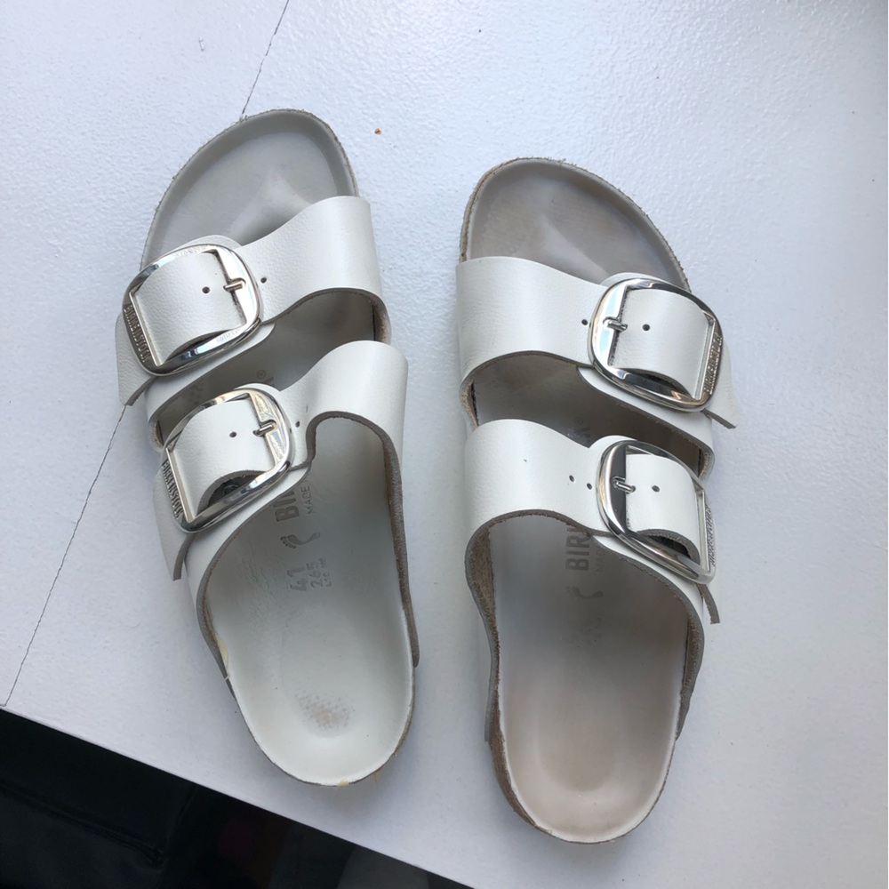 Birkenstock - Arizona big buckle women’s sandals - white - size 41 (US 10-10.5)